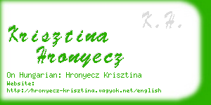 krisztina hronyecz business card